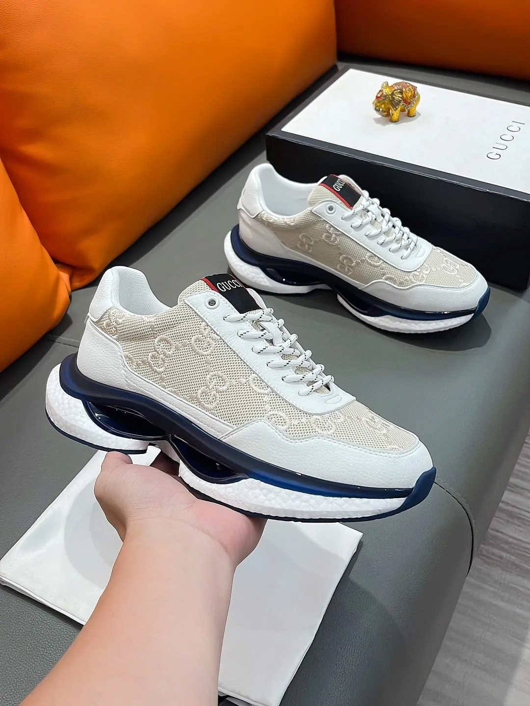 Men's shoes GUCCI "Gucci" P440 Regular size: 38-44 (casual shoes) Product materials: Selected cowhide upper, soft sheepskin lining; original outsole.
